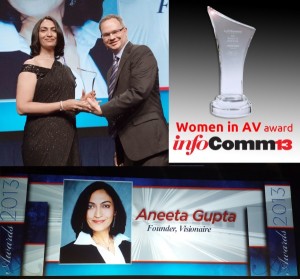 Aneeta Gupta receiving Women in AV Award at InfoComm 2013-USA