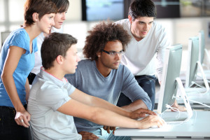 Group of young people in training course