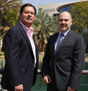 (L-R)Matt Haynes, Director, WW Channel Strategy for Hosted Cloud Services, Microsoft and Karim Kalaawi, Hosting Lead, Middle East and Africa Headquarters, Microsoft