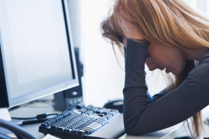 USA, New Jersey, Jersey City, Young woman working in office. Image shot 2011. Exact date unknown.