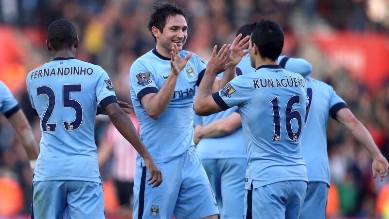 Manchester City's Frank Lampard and Sergio Aguero