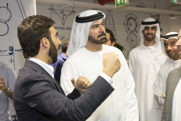 HE Mohammed Al Gergawi with Muhammed Mekki touring AstroLabs Dubai