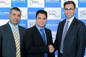 Rohit Oberoi, director of Channel Sales, India, Middle East and Africa, Seclore; Hishamul Hasheel, vice president, Software & Security, Redington Value; Amit Malhotra, VP, Sales India Middle East & Africa, Seclore