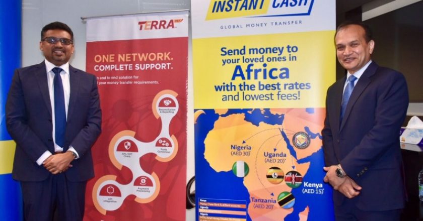 Instant Cash's acting CEO Philip C Daniel, and TerraPay founder and CEO Ambar Sur