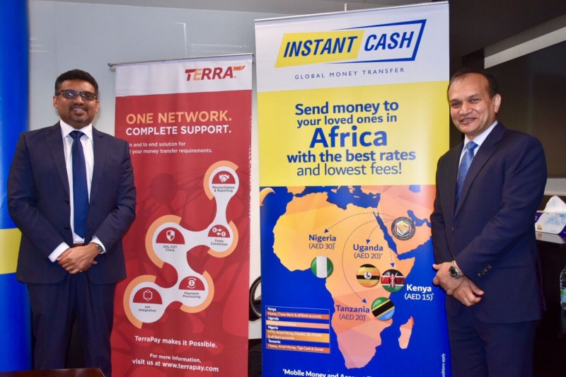 Instant Cash's acting CEO Philip C Daniel, and TerraPay founder and CEO Ambar Sur