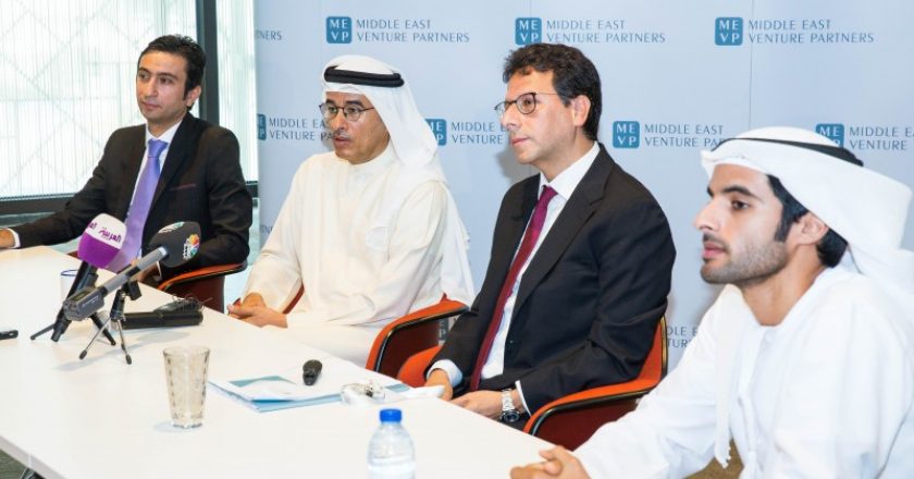 Walid Mansour, Mohamed Alabbar, Walid Hanna and Rashid Alabbar at the MEVP fund launch