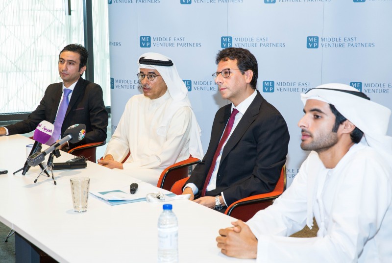 Walid Mansour, Mohamed Alabbar, Walid Hanna and Rashid Alabbar at the MEVP fund launch
