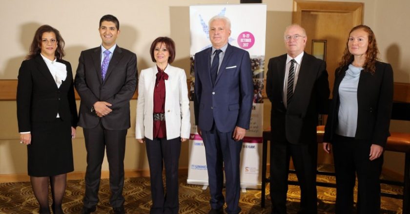 Representatives from the Jordanian government, SAP and the United Nations celebrate the closure of the second Refugee Code Week