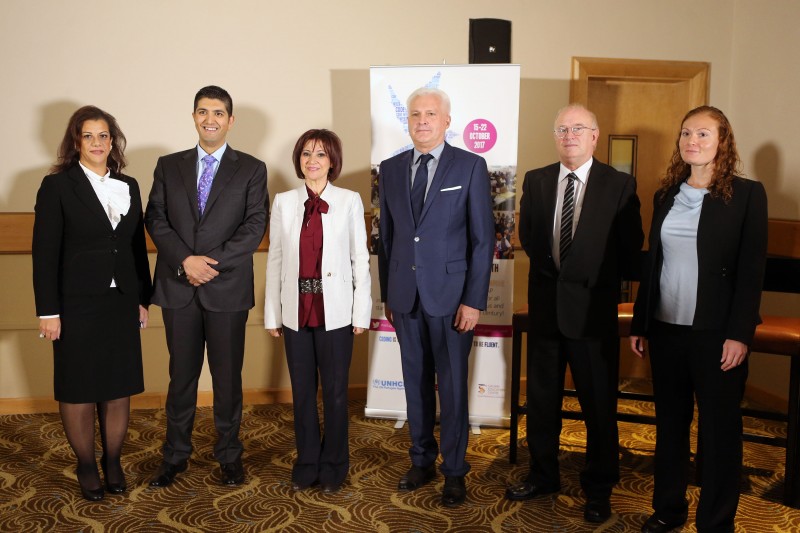 Representatives from the Jordanian government, SAP and the United Nations celebrate the closure of the second Refugee Code Week