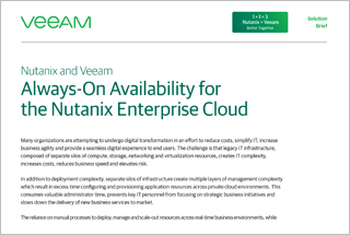 Solution Brief: Availability for the Always-On Enterprise Cloud with Nutanix and Veeam