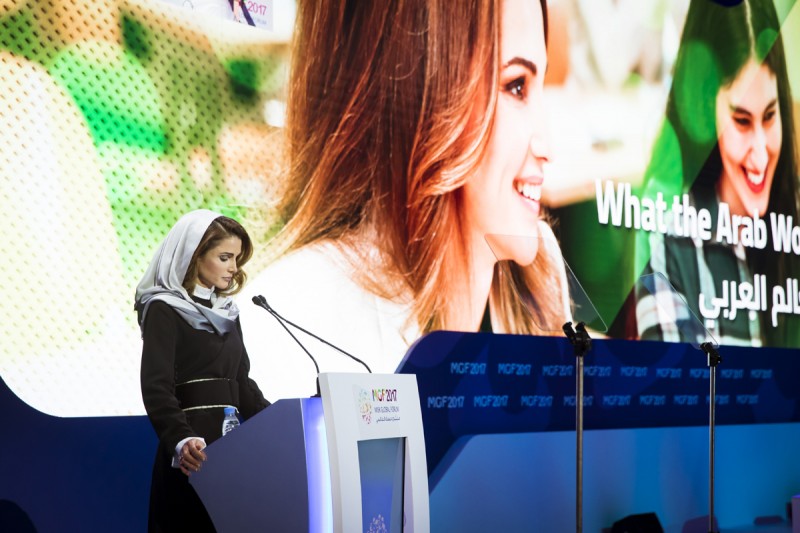 Queen Rania highlighted the role technology can have on closing the "hope gap" impacting the dispriviliged, both within the Arab region and the world at large.