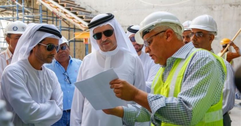 Saeed Mohammed Al Tayer is shown plans at the R&D site