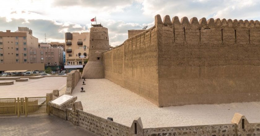 Al Fahidi fort - ancient arabic fortress in Dubai Museum, UAE