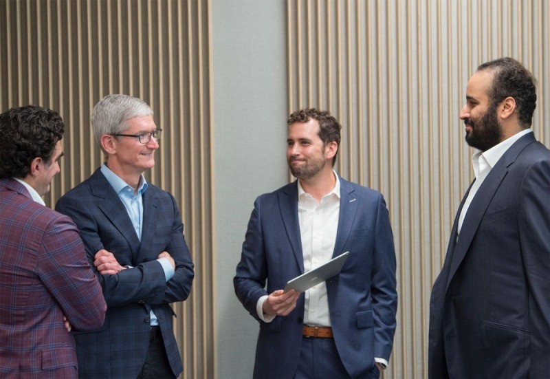 Saudi Crown Prince Mohammed bin Salman met with Apple CEO Tim Cook during his recent Silicon Valley tour.