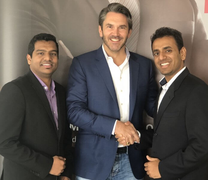 (L-R): Jithin Varghese, Sr. Solution Architect and Mario M. Veljovic,, GM, VAD with Mohamed Jaffrey, Territory Sales Manager – GCC, ExaGrid