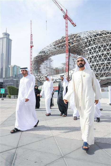 Sheikh Mohammed reviews progress at Dubai’s Museum of the Future