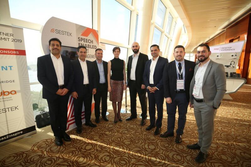 Avaya and Sestek executives celebrate the two companies’ enhanced partnership at the Avaya Partner Summit in Dubai.