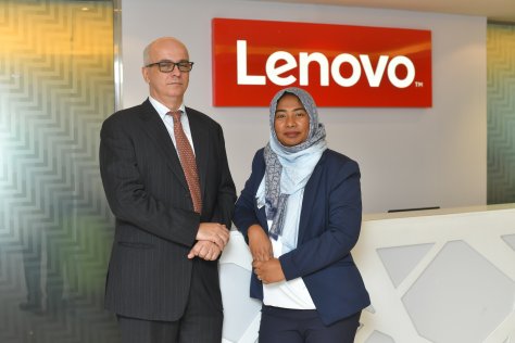 (L-R) Bruno Mancuso and Sithi Sahleena, Lenovo