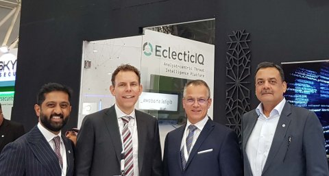 (L-R) Avinash Advani, CEO, Spire Solutions; Joost van Hest, SVP Sales & Solutions and Herro Zoutendijk, regional director MEA, EclecticIQ; Sanjeev Walia, president and founder, Spire Solutions