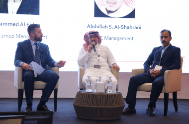 Panelists from Saudi Aramco and Saudi Electricity Company discuss their data management strategies with CNME editor James Dartnell