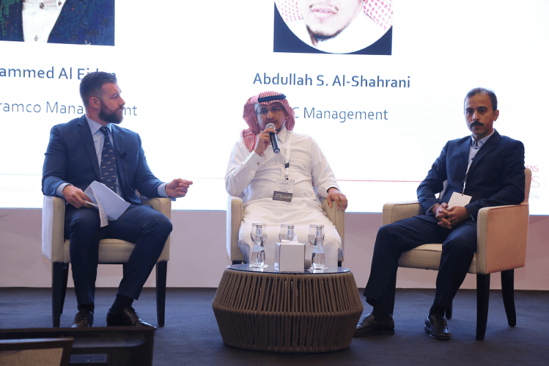 Panelists from Saudi Aramco and Saudi Electricity Company discuss their data management strategies with CNME editor James Dartnell