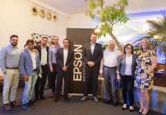 Jeroen van Beem, Epson MEA (fourth from right) and Nicolas M Kyvernitis, NMK( third from right) with Epson and NMK team members