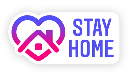 stay home sticker