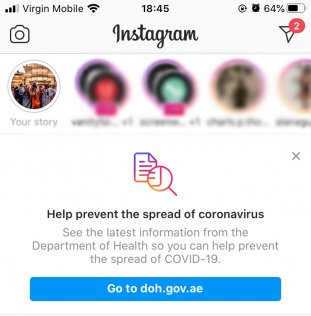 Instagram coronavirus feed