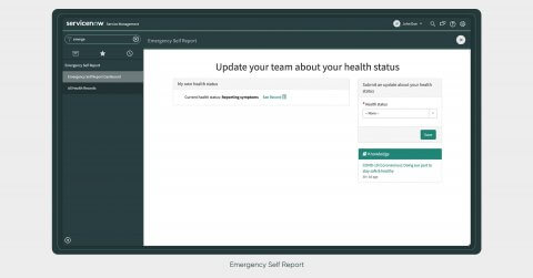 ServiceNow Emergency Self-Report App