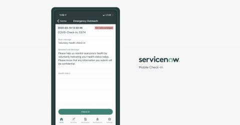 ServiceNow Mobile Check-In app